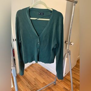 Rubbed cardigan green cardigan GAP